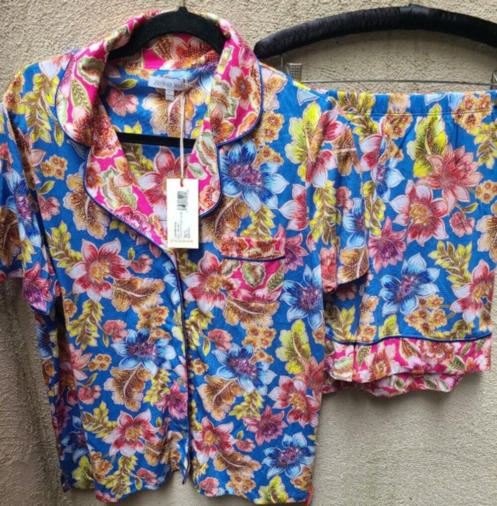 Johnny Was Medium Printed Cotton Modal Shorty Pajamas Leilah NWT